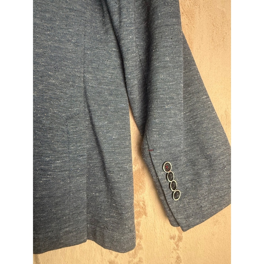 Bugatchi Blazer Mens Medium Blue NWOT Knit Unstructured 40R Sport Coat Jacket - Picture 12 of 13